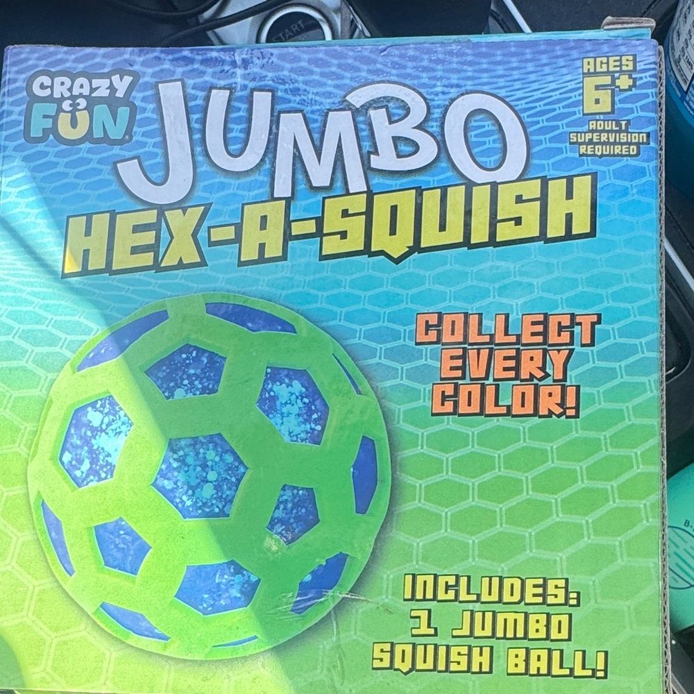 Jumbo Hex-A-Squish Squish Ball - Green & Blue